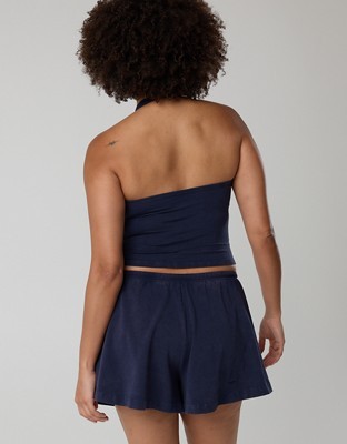 OFFLINE By Aerie OG Cotton Halter Tank Top - Royal Navy