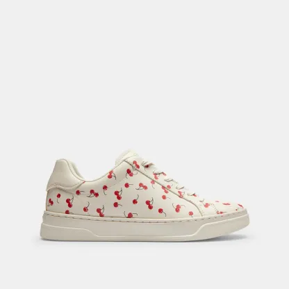 COACH®,High Line Sneaker With Cherry Print,,Angle View