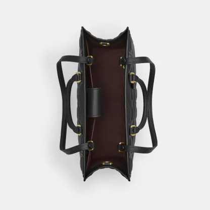 Maggie Tote Bag In Signature Leather - IMBLK - view 6