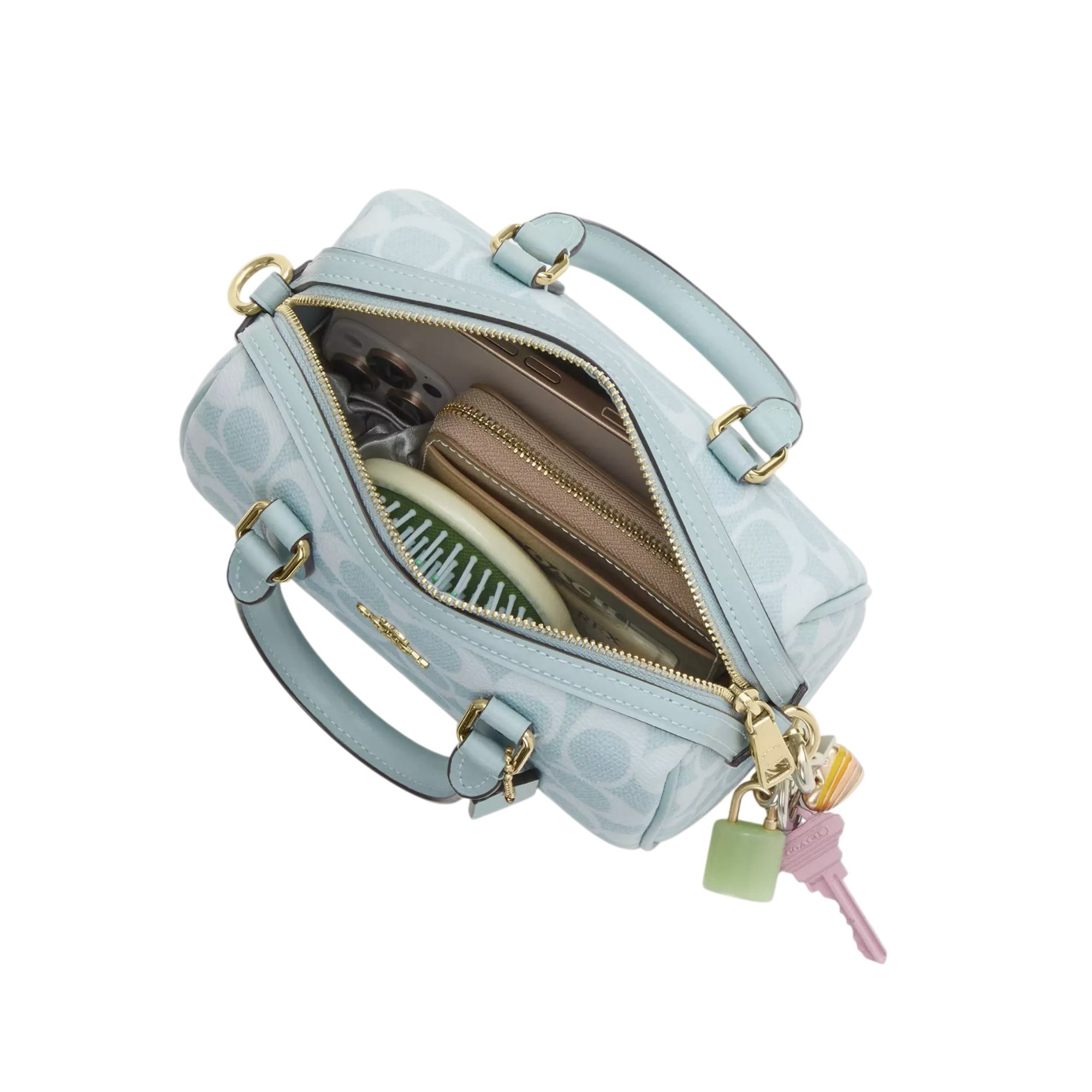 Coach Mini Rowan Crossbody Bag In Signature Canvas (Light Blue) - Light Blue - view 11