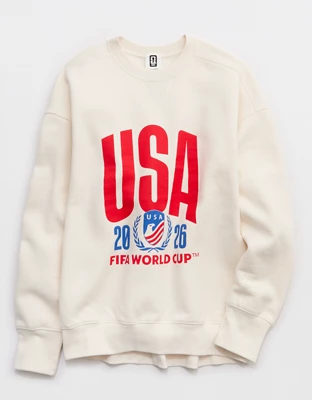 FWC26™ OFFLINE By Aerie Cloud Fleece Oversized Crewneck Sweatshirt - Natural
