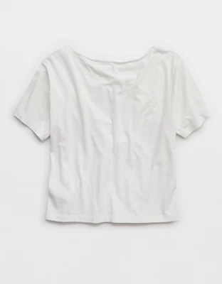 Aerie Off-The-Shoulder Relaxed T-Shirt - Natural White