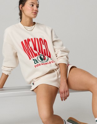 FWC26™ OFFLINE By Aerie Cloud Fleece Oversized Crewneck Sweatshirt - Bright Red