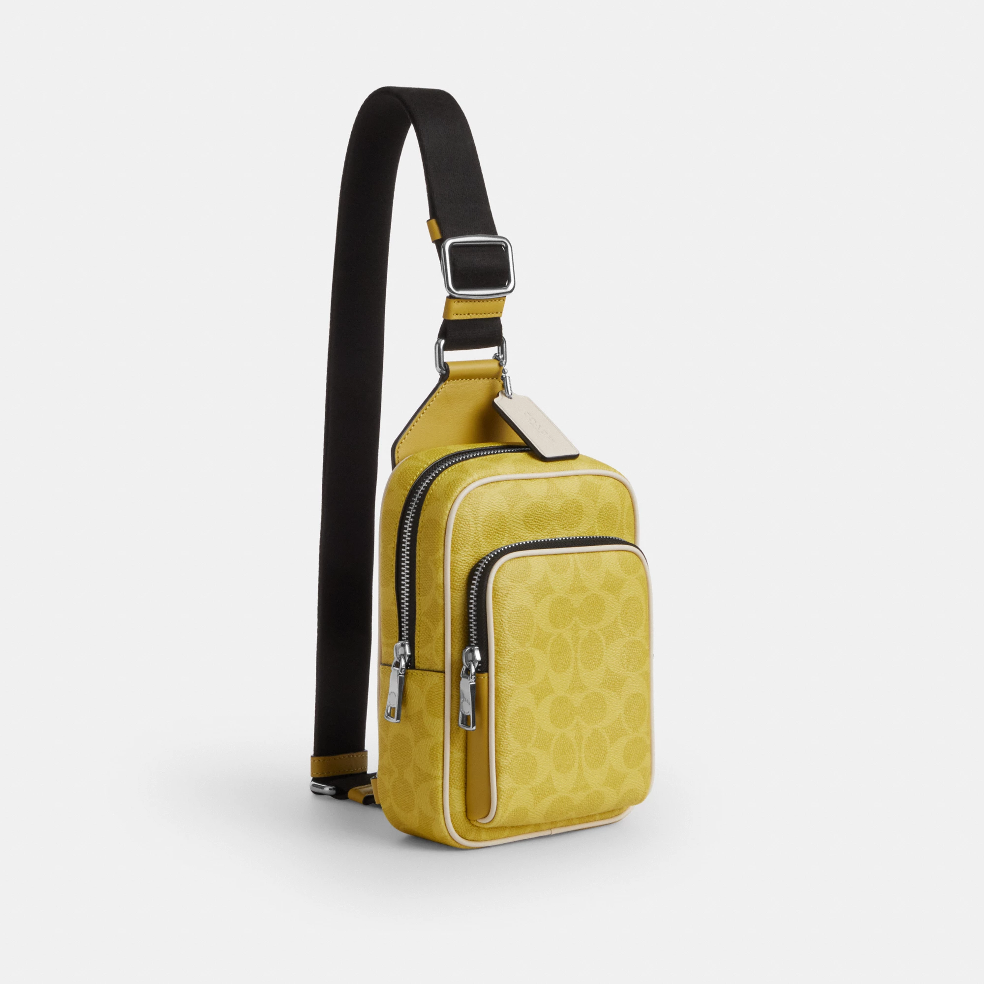 COACH®,Racer Sling Pack In Signature Canvas,,Angle View