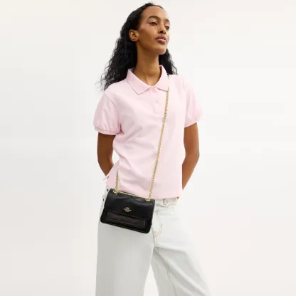 COACH®,Elodie Crossbody Bag 18 In Signature Canvas,Recycled Polyester,Canvas,Polyester,Leather,Crossbody,Chain Detail,Logo...,Black