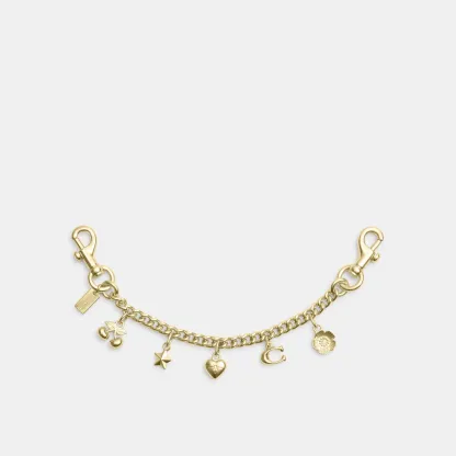 COACH®,Gold Swagger Chain With Charms,Bag Charm,,Front View