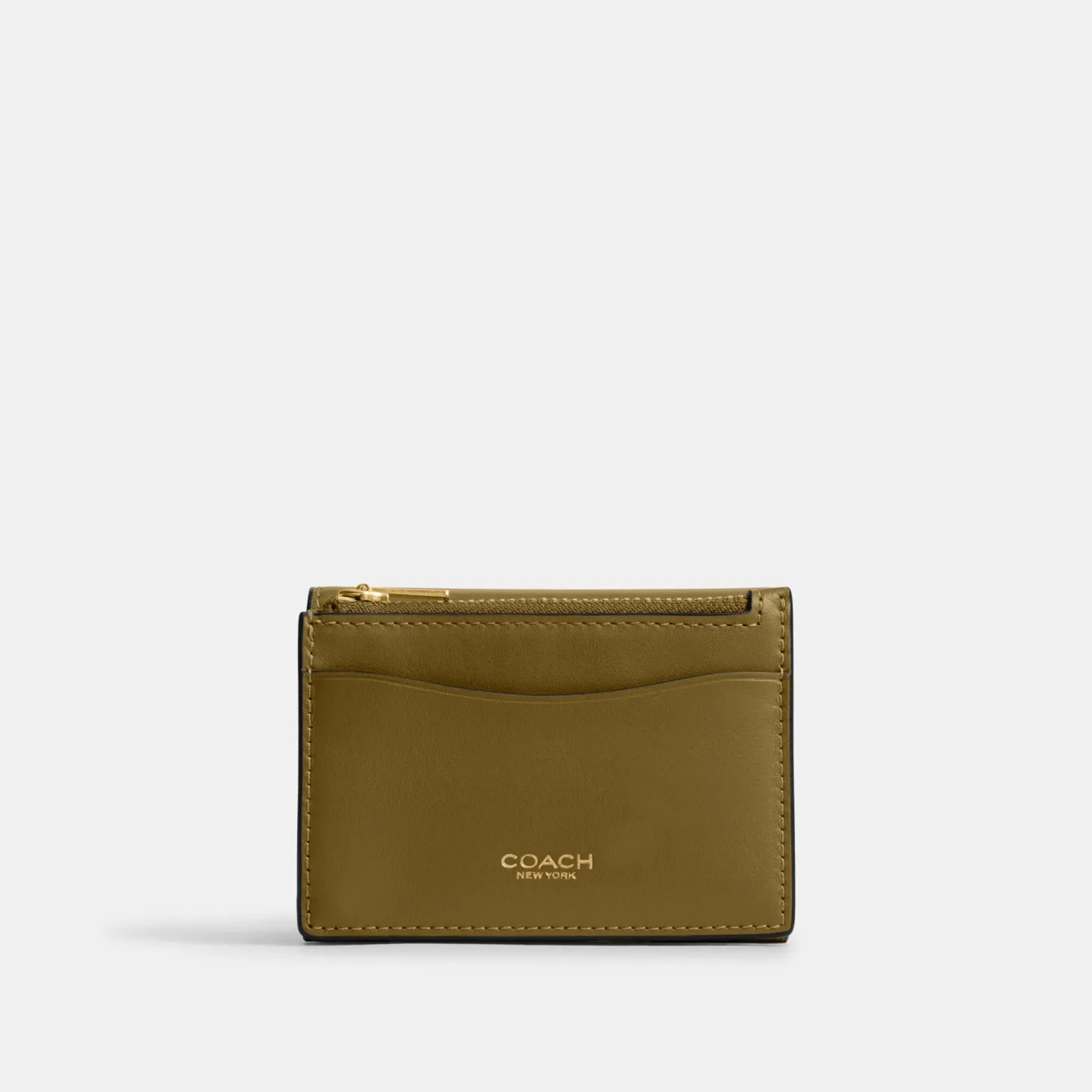 COACH®,Essential Card Holder Wallet,Leather,Calfskin Leather,Card Case,Bi Fold,Logo,Metal,Casual,Brown,Back View