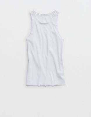 Aerie High Neck Tank Top - White