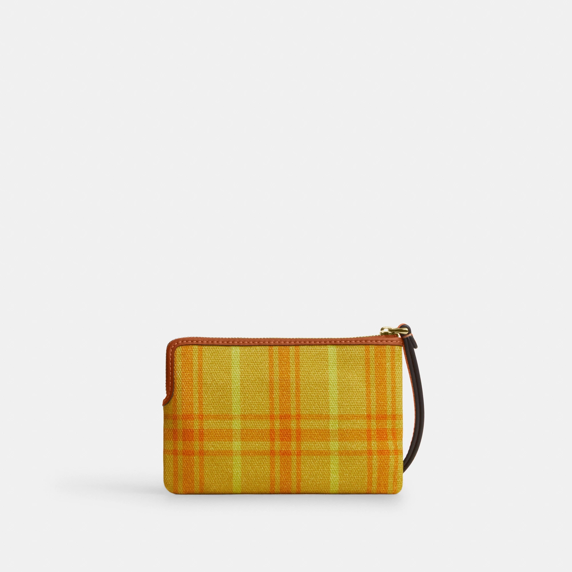 Corner Zip Wristlet In Regenerative Cotton With Plaid Print - IMYU0 - view 4