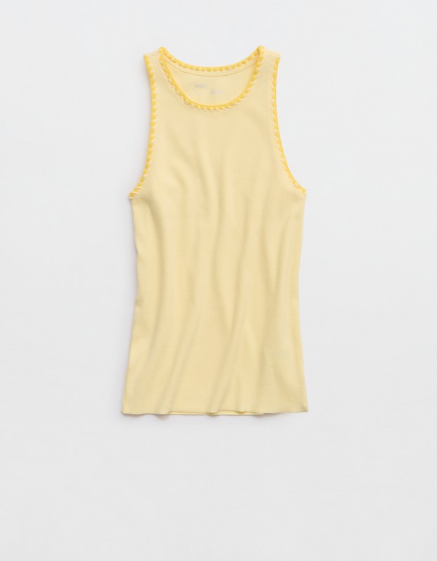 Aerie High Neck Tank Top - Citron