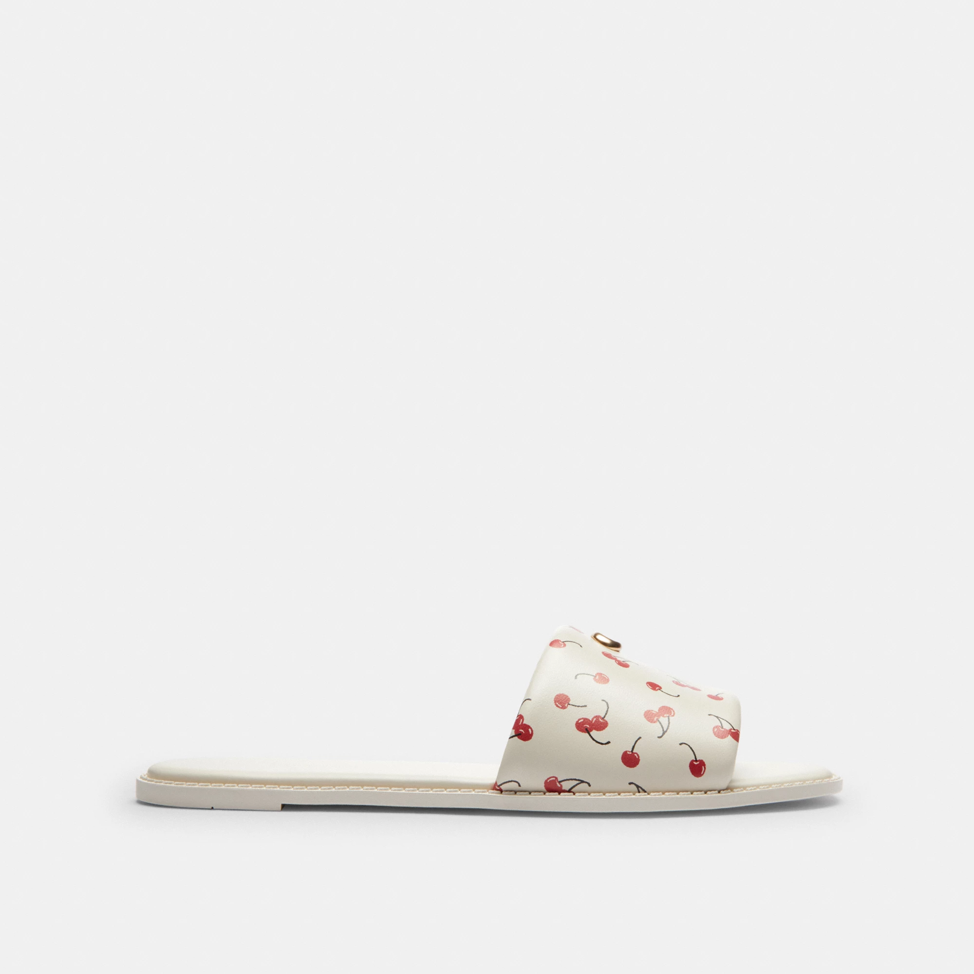 COACH®,Holly Sandal With Cherry Print,,Angle View