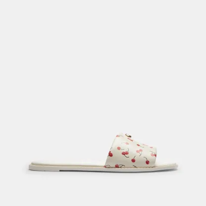 COACH®,Holly Sandal With Cherry Print,,Angle View