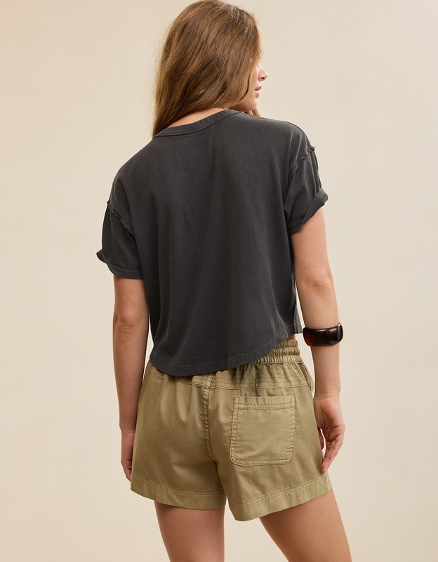 Aerie Summer Breeze Cropped T-Shirt - Dark Gray
