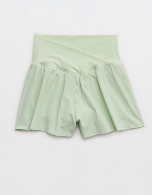 OFFLINE By Aerie Real Me Seersucker Crossover Flowy Short - Overcast Green