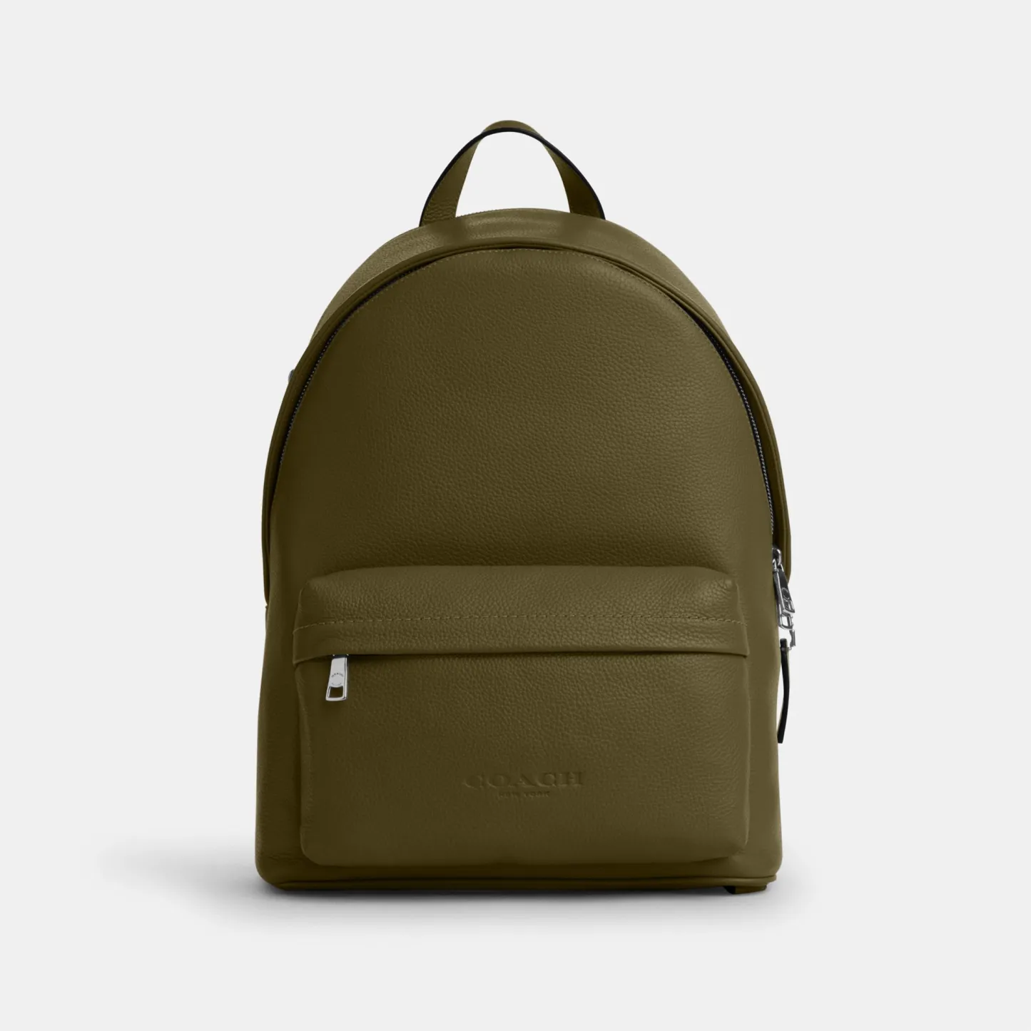 COACH®,Taylor Backpack,Polyester,Recycled Polyester,Leather,Backpack,Lined,Sustainable,Suitcase Sleeve,Casual,Olive,Front View