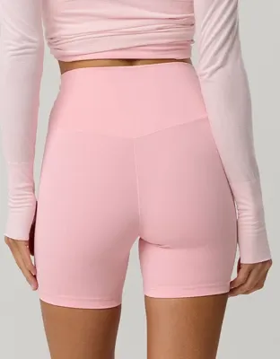OFFLINE By Aerie Real Me Crossover High Waisted 5" Bike Short - Club Pink