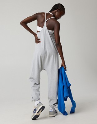 OFFLINE By Aerie OG Cotton Racerback Jumpsuit - Medium Heather Gray