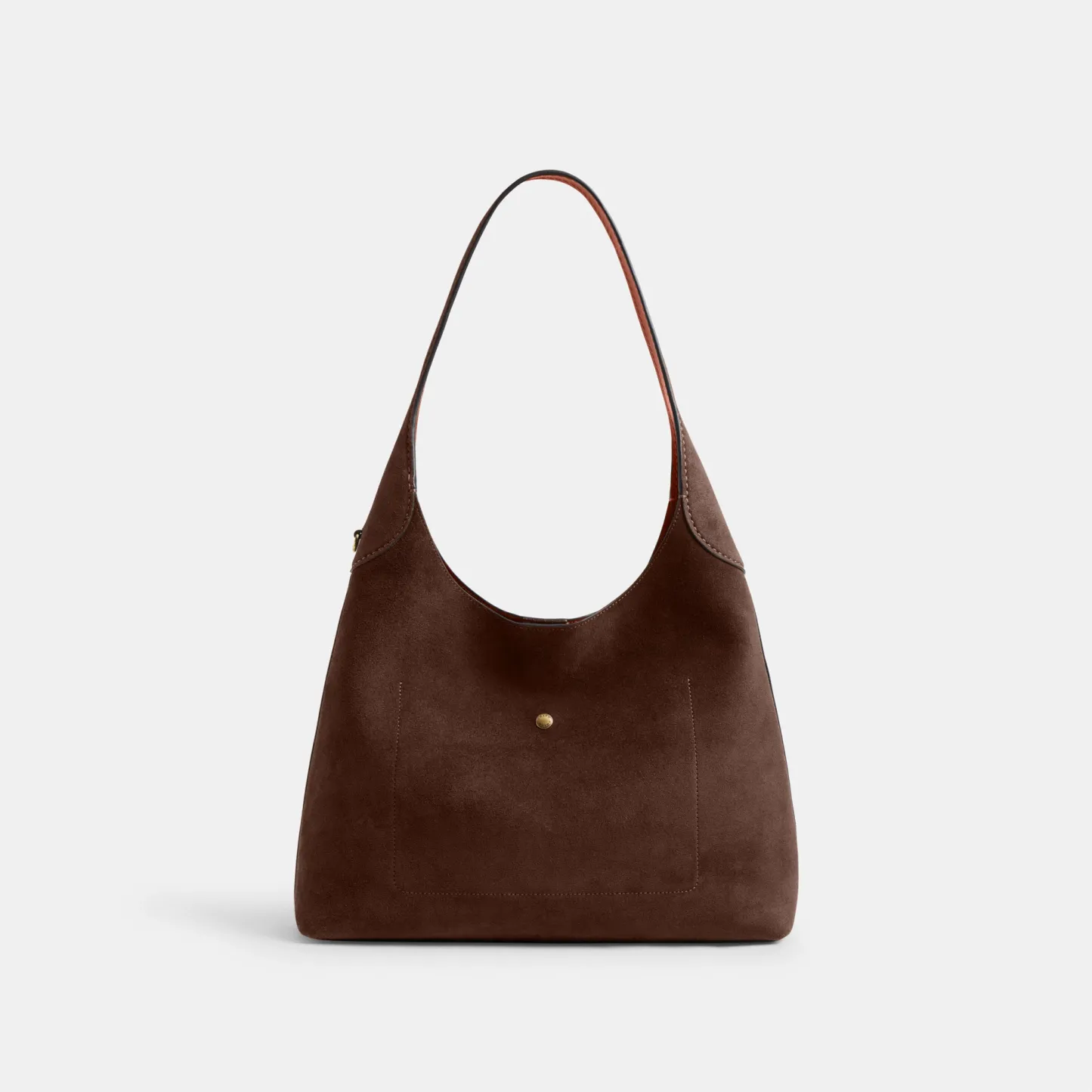 COACH®,Brooklyn Shoulder Bag 34,Suede,Hobo,Brass,Casual,Brown,Back View