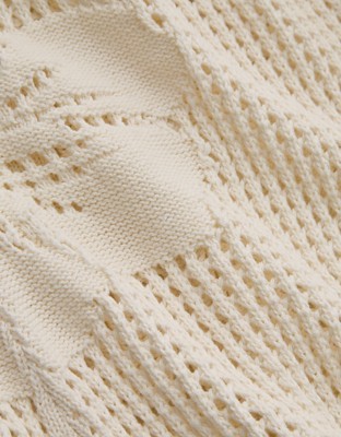 Aerie Floral Crochet Dress - Natural