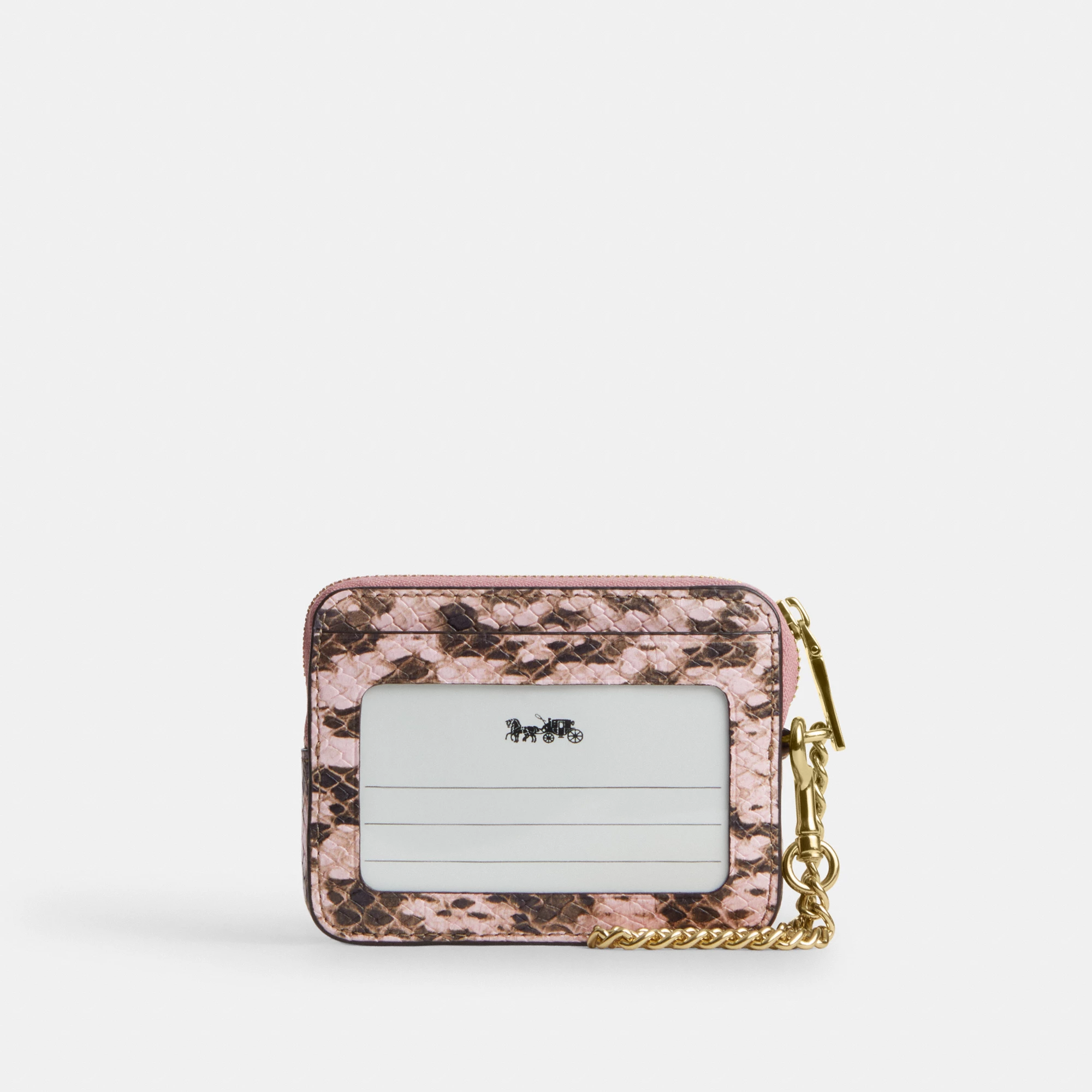 COACH®,Zip Card Case,Pink,Back View