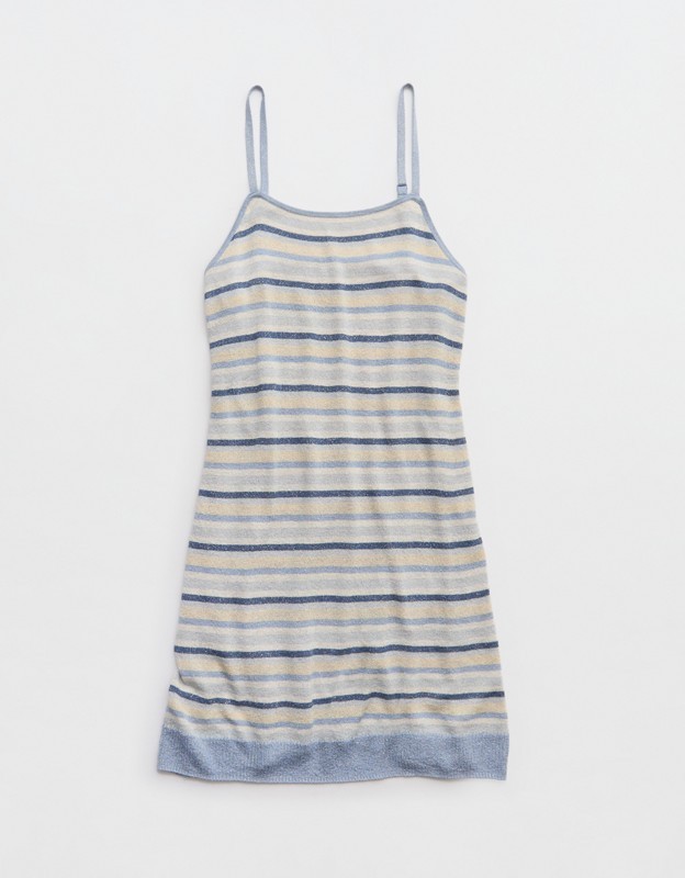 Aerie Lurex Sweater Dress - Monaco Blue