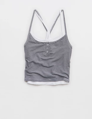 OFFLINE By Aerie Thumbs Up Layered Tank Top - Royal Navy