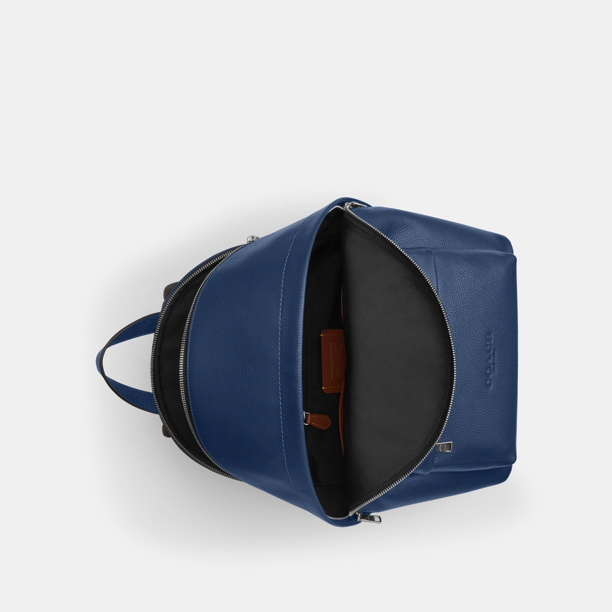 COACH®,Taylor Backpack,Polyester,Recycled Polyester,Leather,Backpack,Lined,Sustainable,Suitcase Sleeve,Casual,Blue,Inside View,Top View