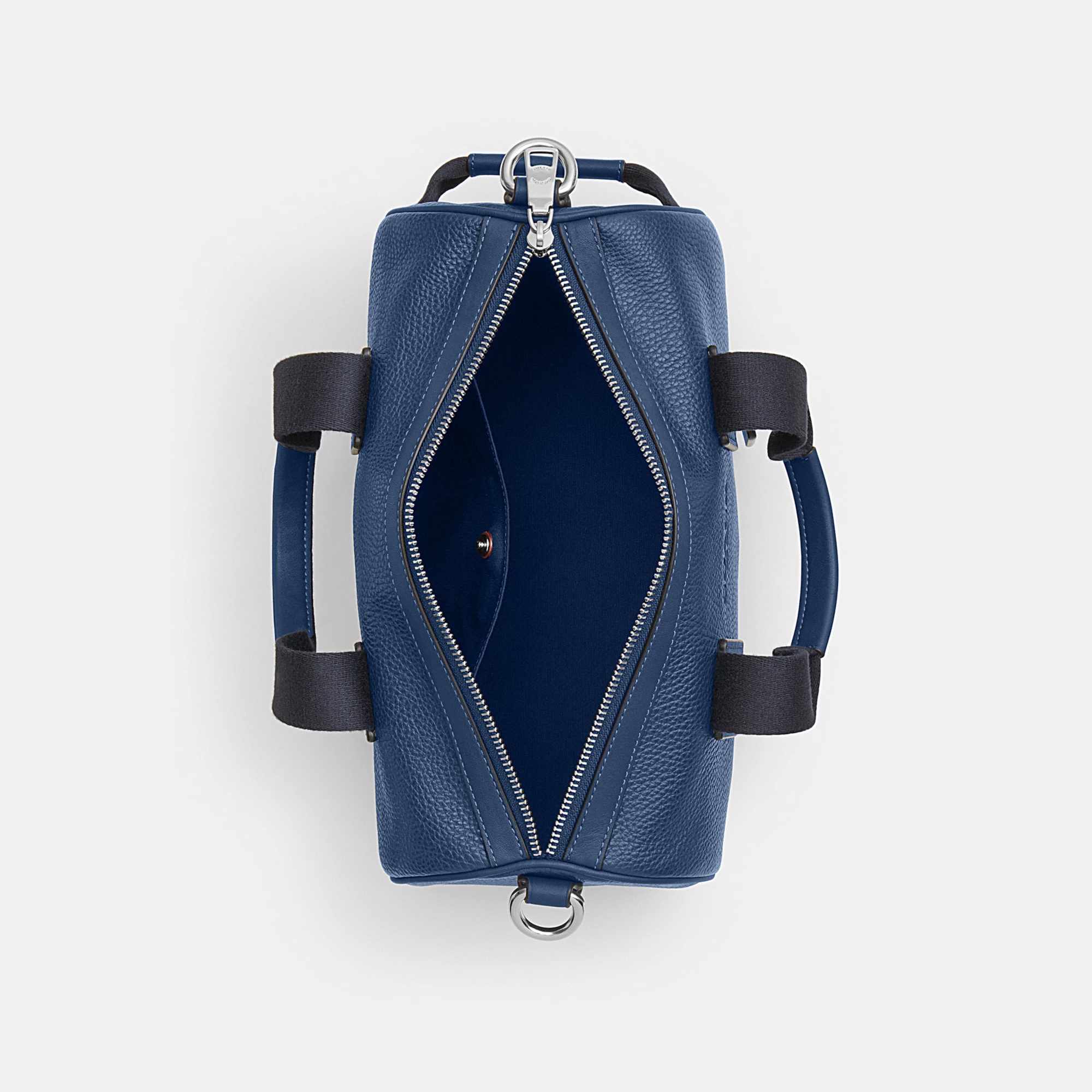 COACH®,Explorer Duffle Bag 28,Leather,Duffle Bag,Logo,Father's Day,Blue,Inside View,Top View