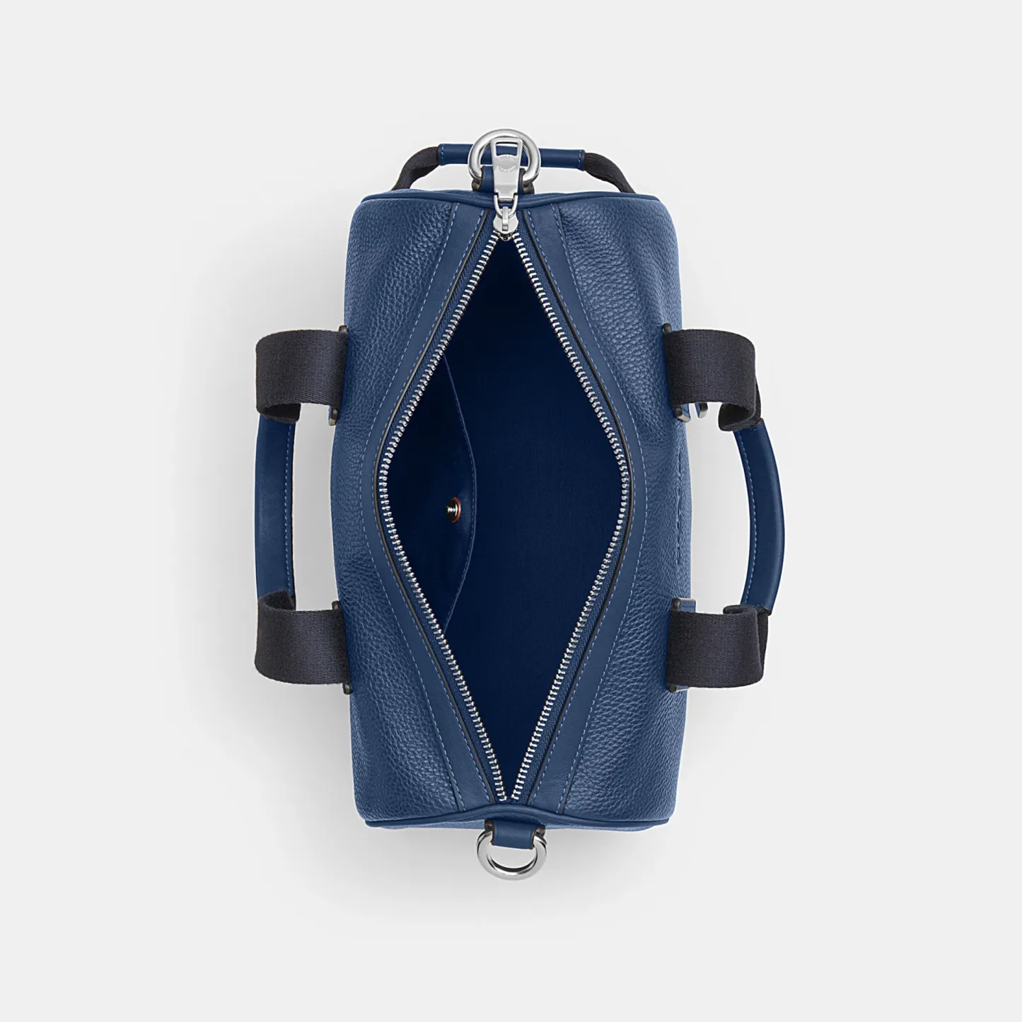 COACH®,Explorer Duffle Bag 28,Leather,Duffle Bag,Logo,Father's Day,Blue,Inside View,Top View