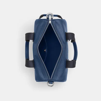 COACH®,Explorer Duffle Bag 28,Leather,Duffle Bag,Logo,Father's Day,Blue,Inside View,Top View