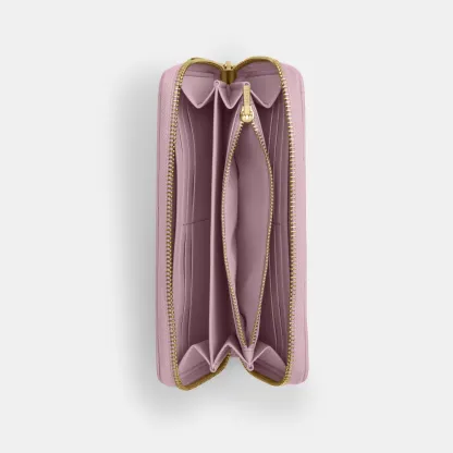 COACH®,Long Zip Around Wallet With Quilting,Pink,Inside View,Top View