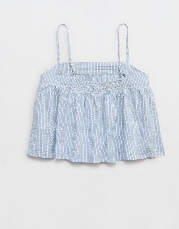 Aerie Seersucker Cami Top - Monaco Blue
