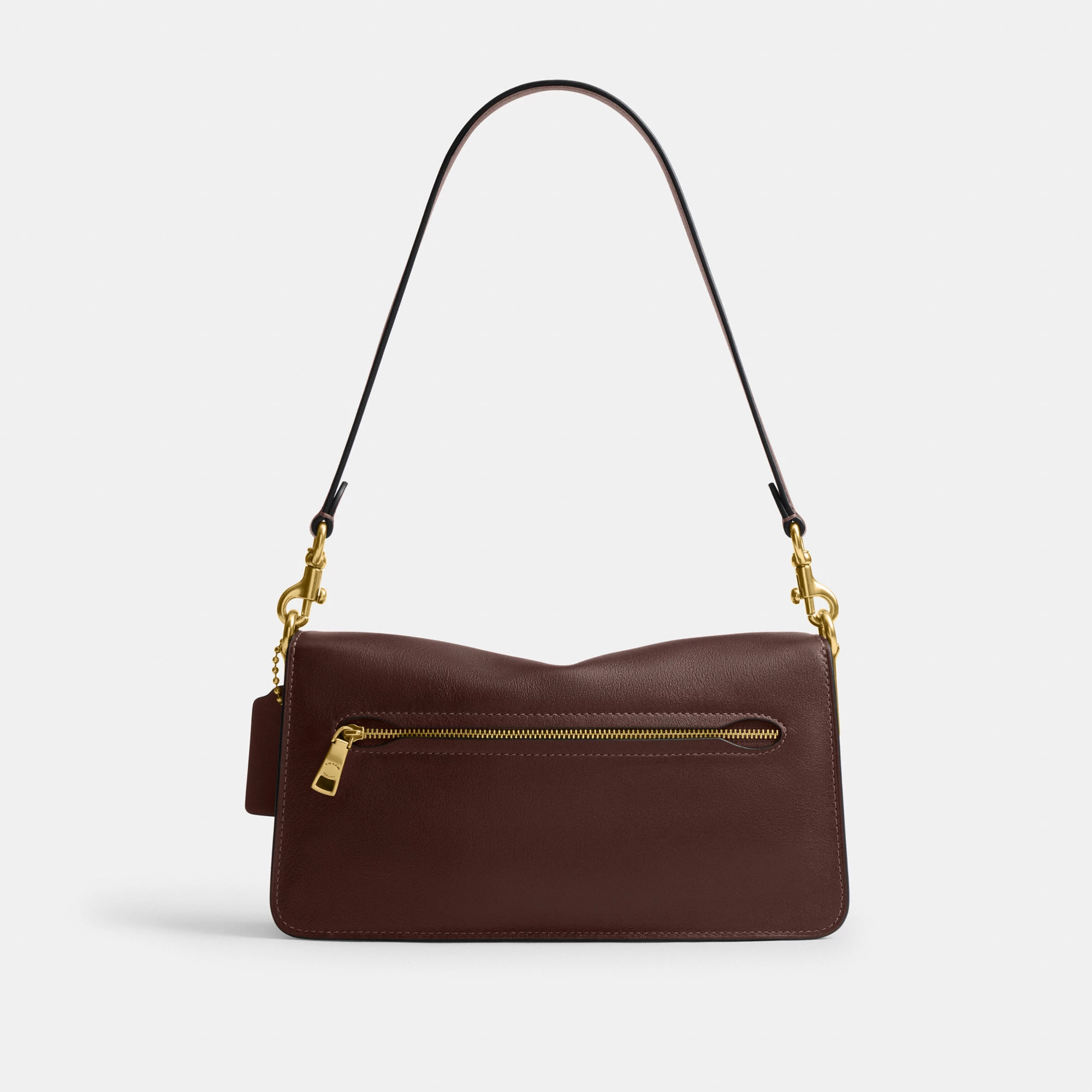 COACH®,Tabby Shoulder Bag 26,Leather,Shoulder Bag,Logo,Metal,Compact,Brass,Casual,Brown,Back View