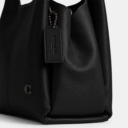 COACH®,Lana Shoulder Bag 23,Leather,Crossbody,Metal,Logo,Compact,Casual,Black,Closer View