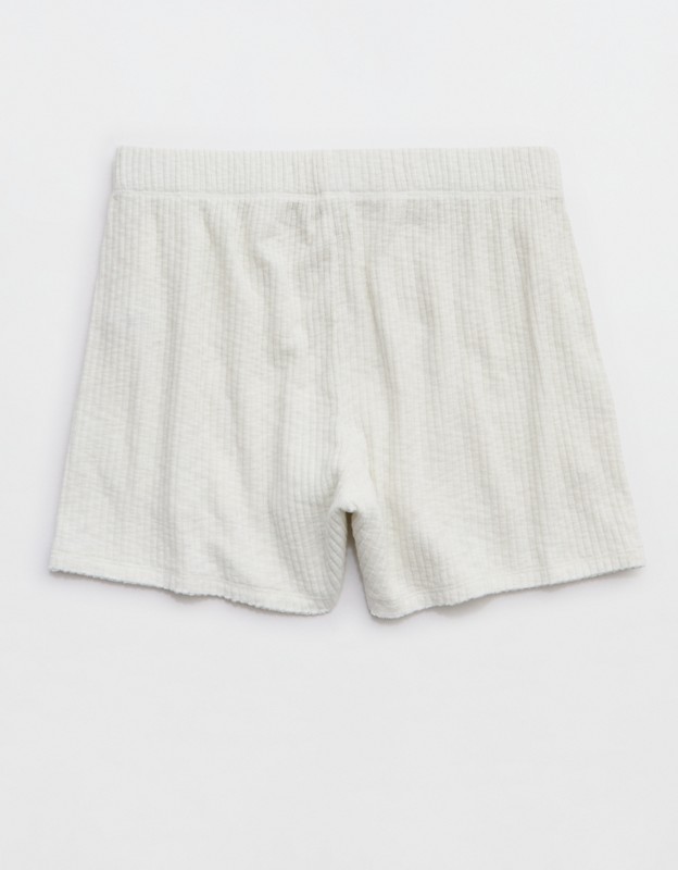 Aerie Textured Rib Short - Soft Muslin