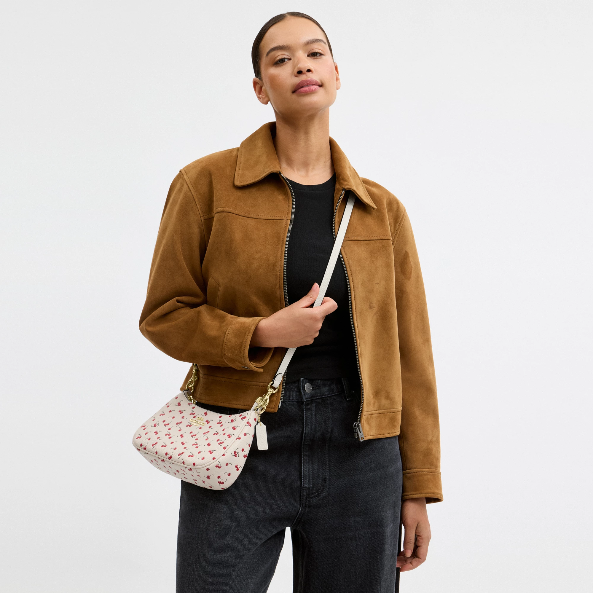 COACH®,Teri Shoulder Bag With Cherry Print,