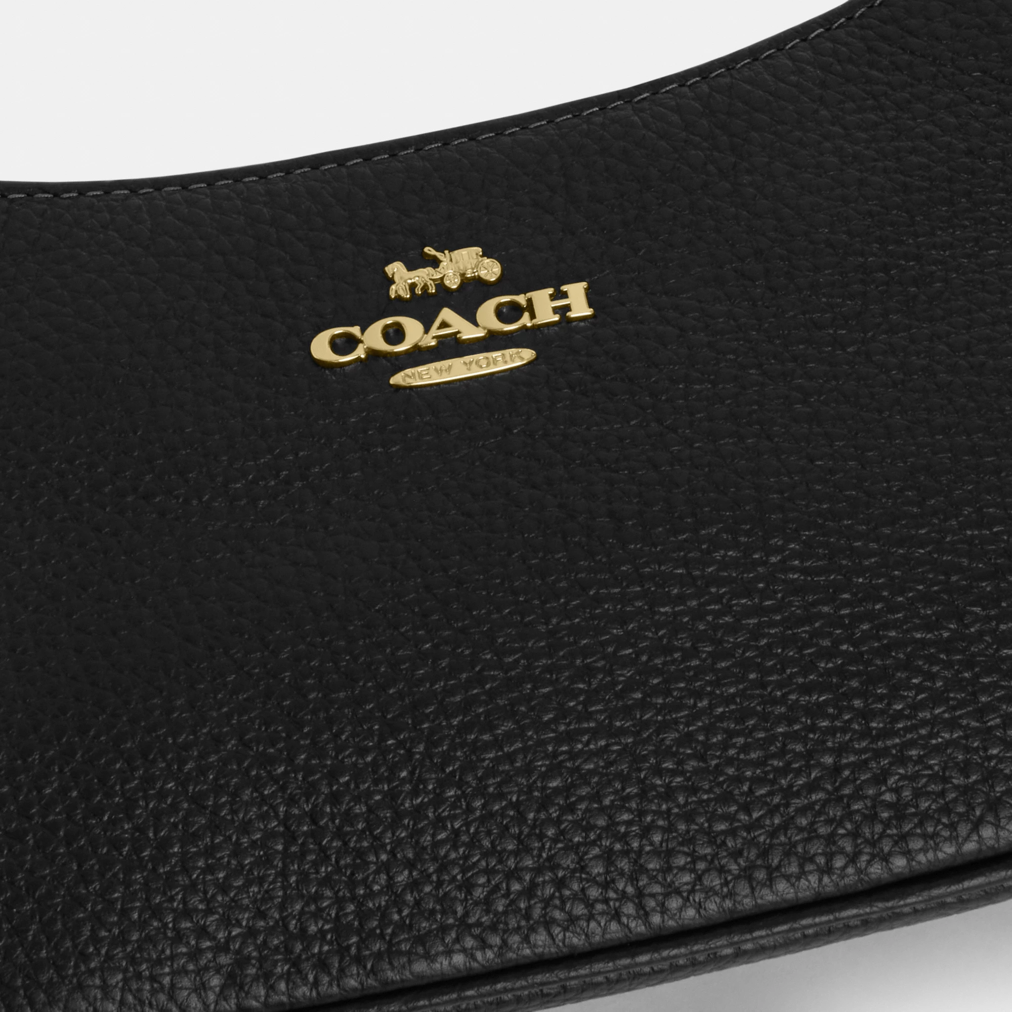 COACH®,Teri Mini Crossbody Bag,Leather,Recycled Polyester,Crossbody,Logo,Adjustable,Compact,Gold Metal,Casual,Black,Closer View