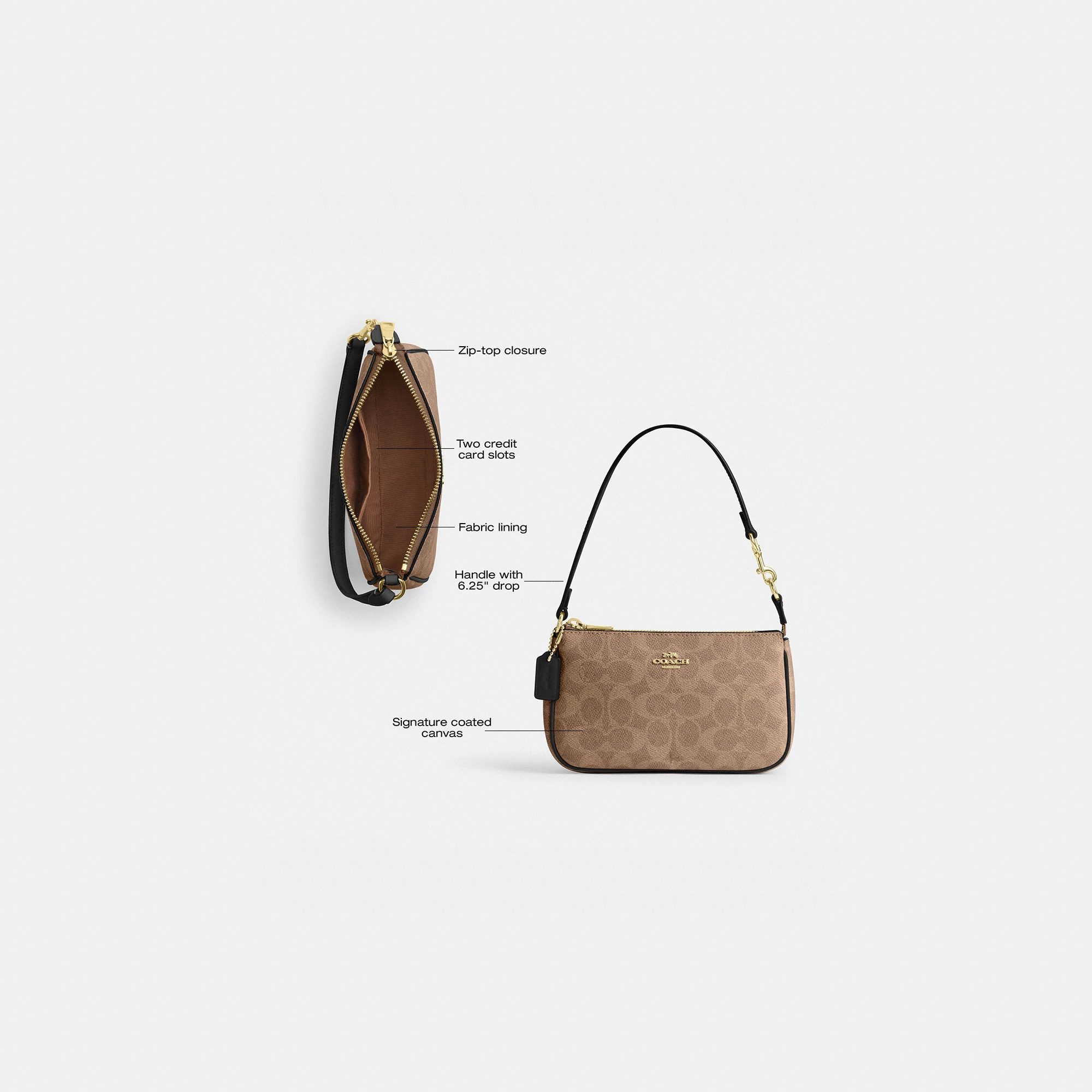 COACH®,Nolita 19 In Signature Canvas,Canvas,Shoulder Bag,Metal,Casual,Brown