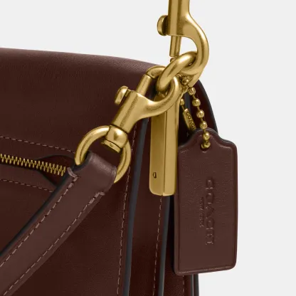 COACH®,Tabby Shoulder Bag 26,Leather,Shoulder Bag,Logo,Metal,Compact,Brass,Casual,Brown,Closer View