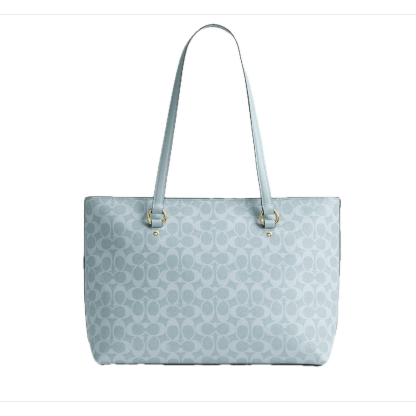 Coach Women's Station Tote Bag In Signature Canvas - IM/Light Blue Signature - view 4