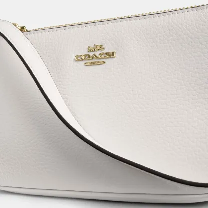 COACH®,Nolita 19,Leather,Pouch,Wristlet,Metal,Logo,Gold Metal,Casual,White,Closer View