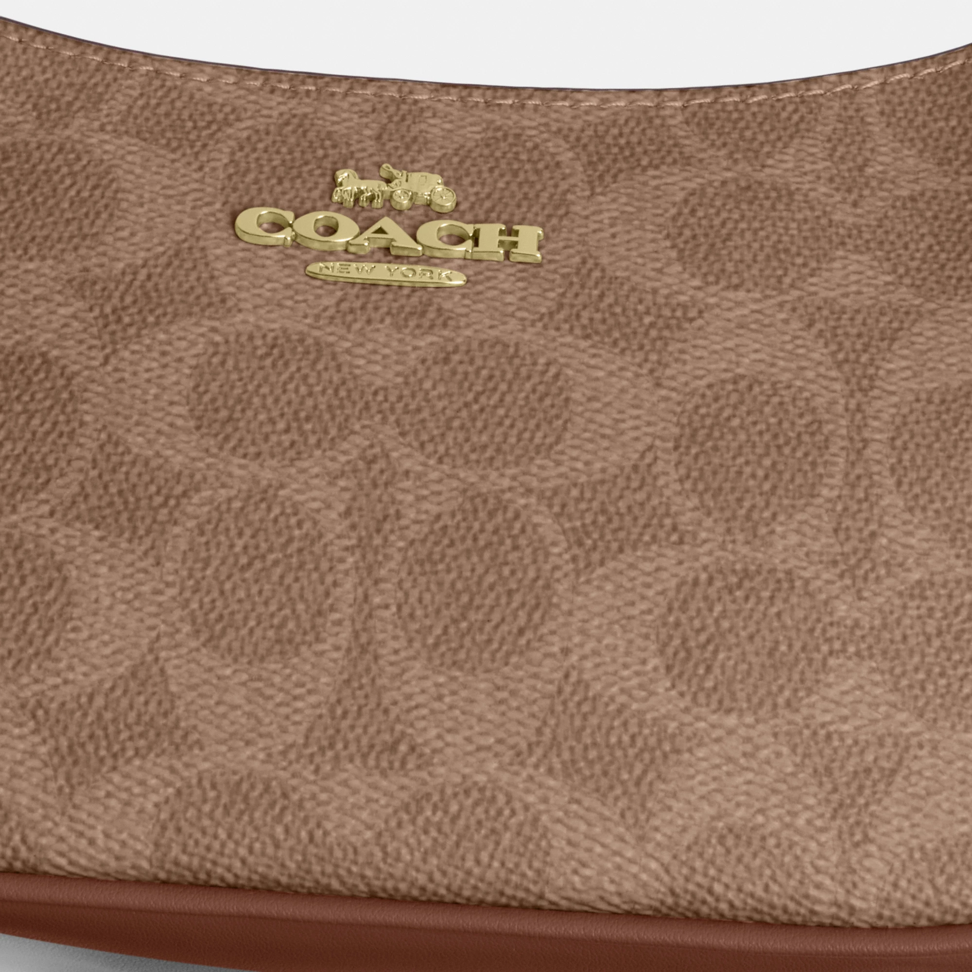 COACH®,Teri Mini Crossbody Bag In Signature Canvas,Polyester,Canvas,Recycled Polyester,Shoulder Bag,Adjustable,2 in 1,Vega...,Brown,Closer View