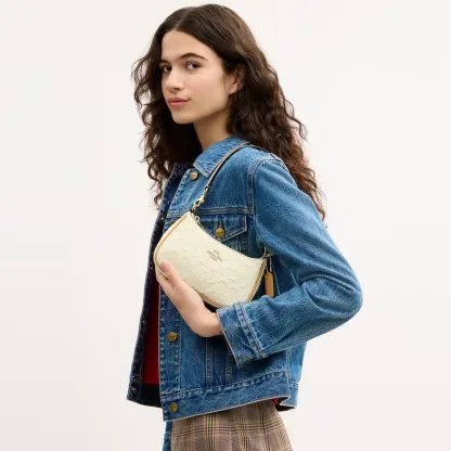 COACH®,Teri Mini Crossbody Bag In Signature Leather,Cream,Detail View