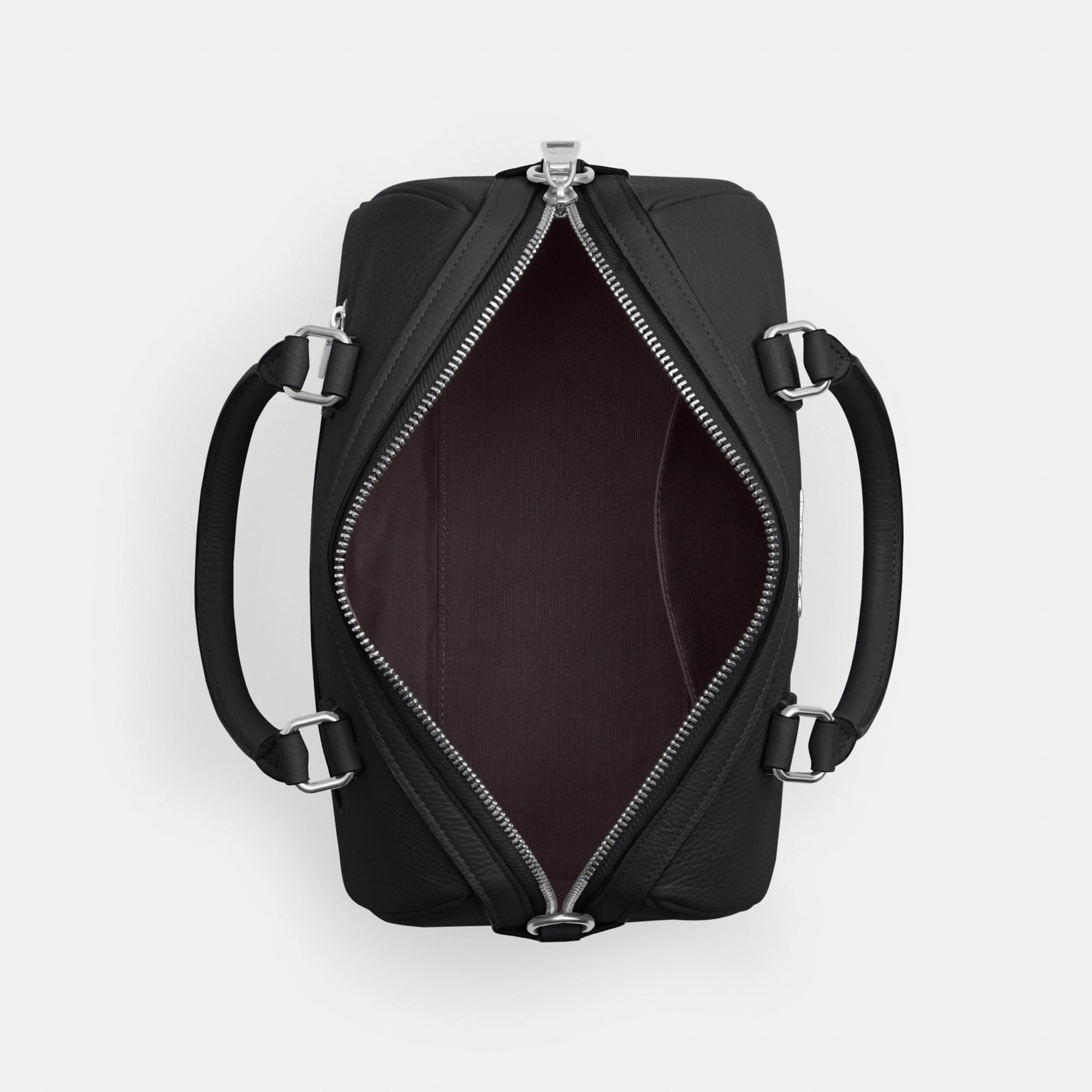 COACH®,Rowan Satchel Bag,Satchel,Logo,Casual,Work,Black,Inside View,Top View
