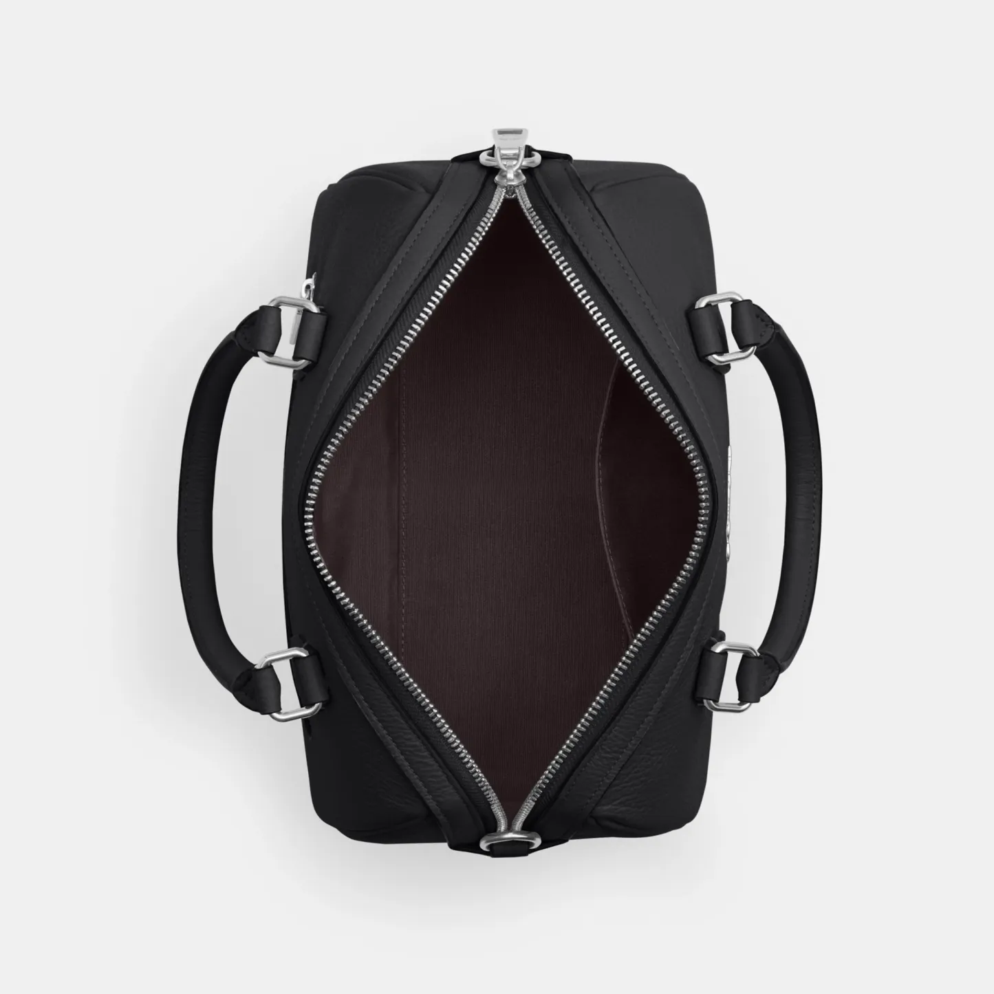 COACH®,Rowan Satchel Bag,Satchel,Logo,Casual,Work,Black,Inside View,Top View