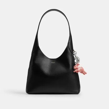 COACH®,Bunny Bag Charm,Bag Charm,Metal Material,Crystal,3D Embellishment,Logo,Metal,Key Ring,Gunmetal,Casual,Blush,Angle View