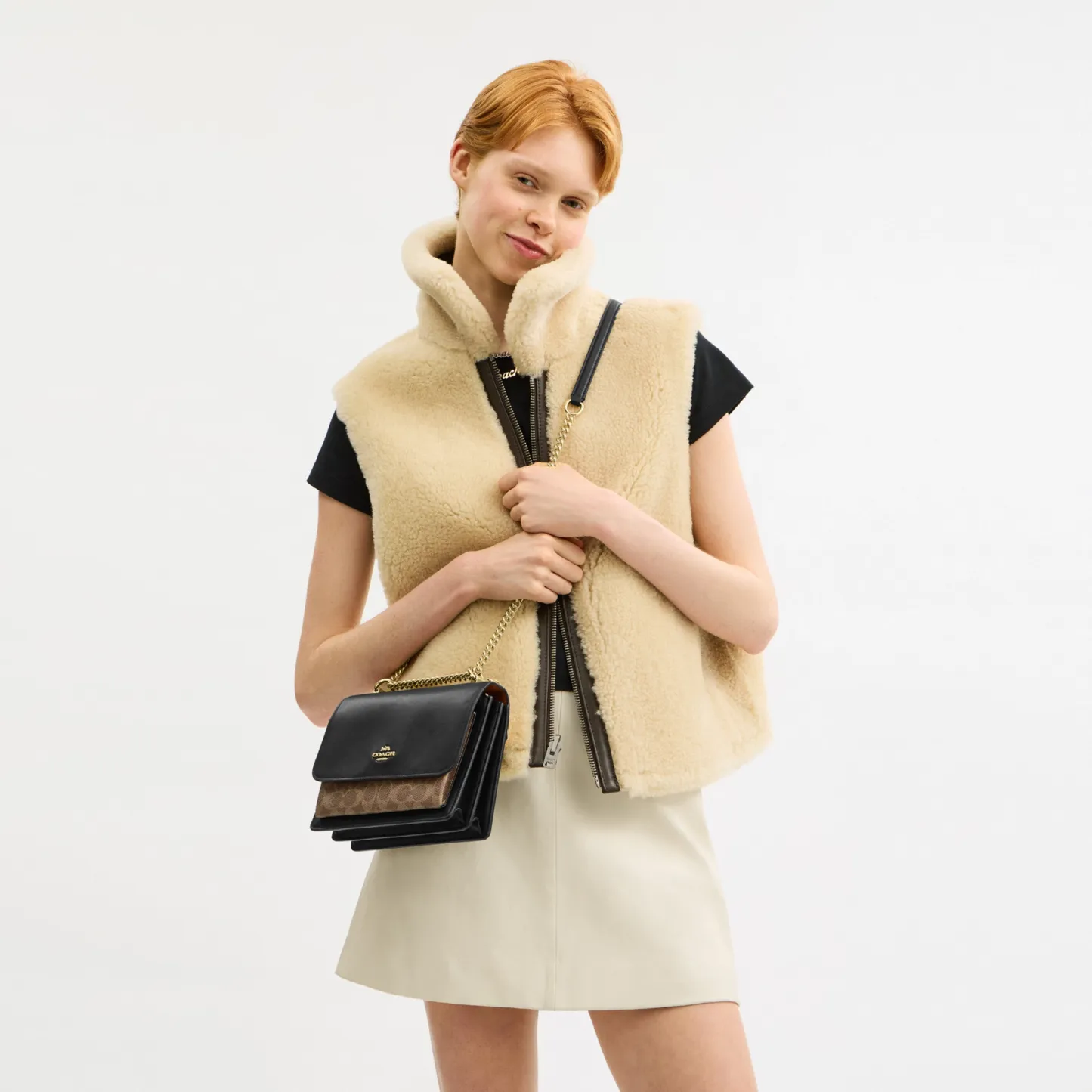 COACH®,Klare Crossbody Bag In Signature Canvas,Crossbody,Chain Detail,Pattern,Day Party,Black