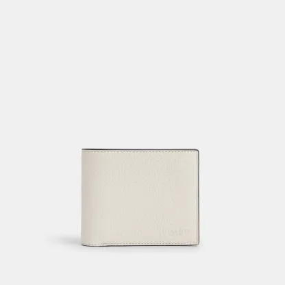 COACH®,3-In-1 Wallet,Leather,Bi Fold,Casual, Father's Day,Cream,Front View