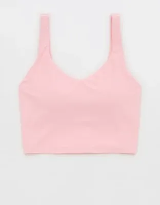 OFFLINE By Aerie Real Me Low Key Longline Sports Bra - Club Pink
