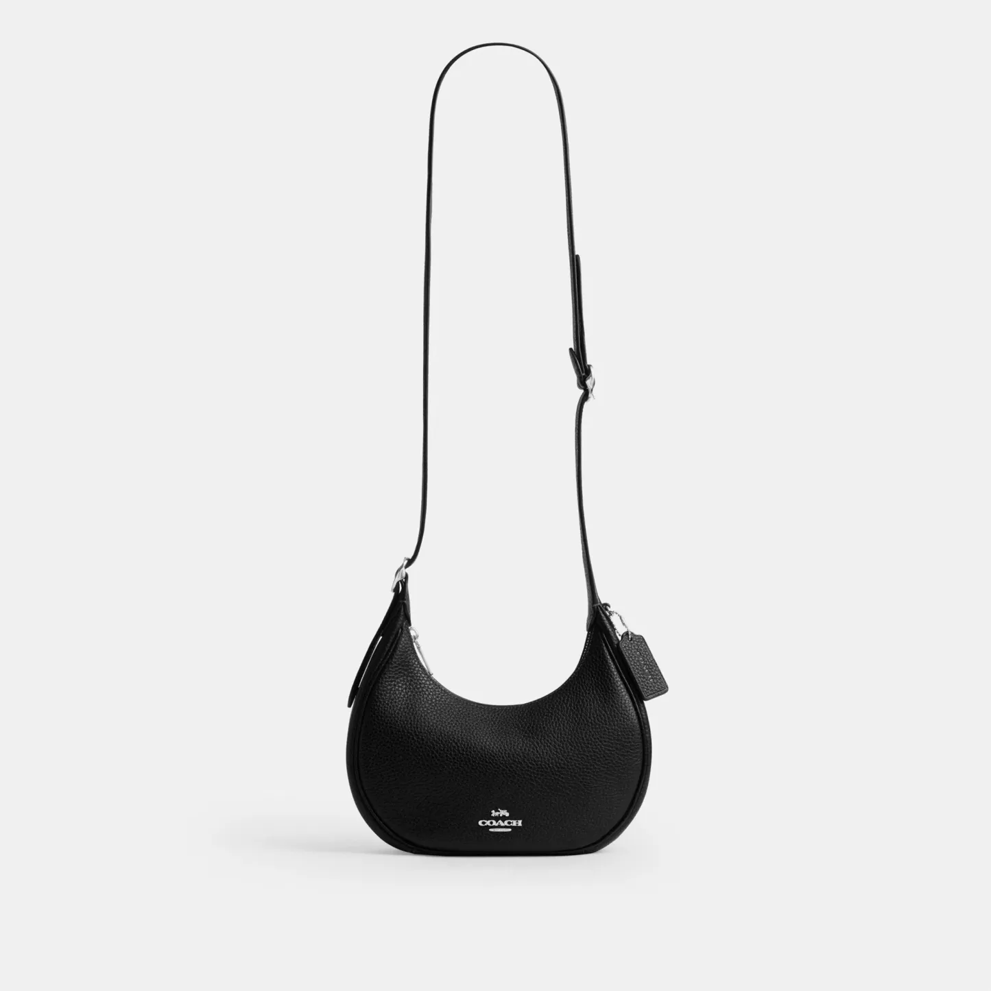 COACH®,Emily Shoulder Bag,Recycled Polyester,Leather,Shoulder Bag,Pendant,Metal,Adjustable,Silver Metal,Casual,Black